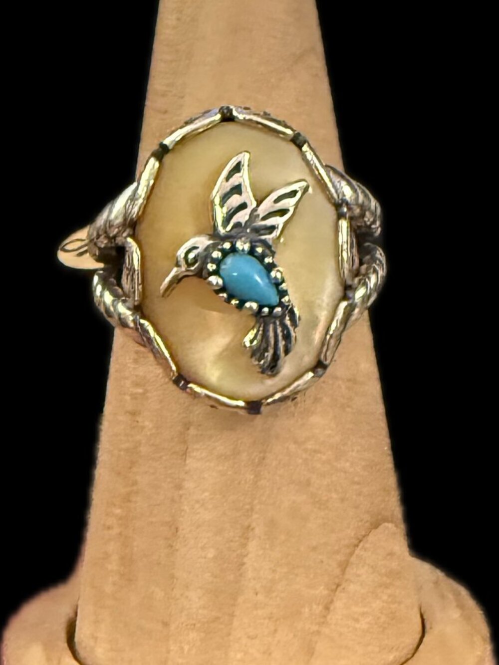 RARE Carolyn Pollack 925 humming bird ring
